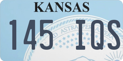 KS license plate 145IQS