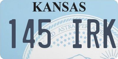 KS license plate 145IRK