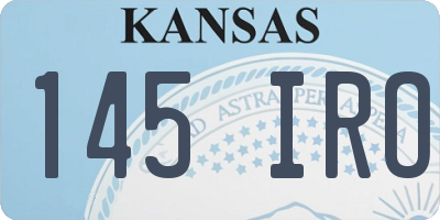 KS license plate 145IRO