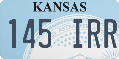 KS license plate 145IRR