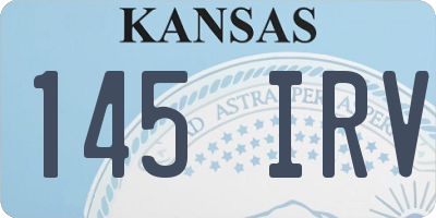 KS license plate 145IRV