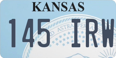 KS license plate 145IRW