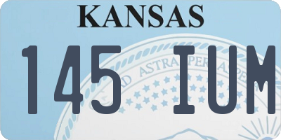 KS license plate 145IUM