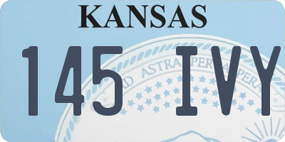 KS license plate 145IVY