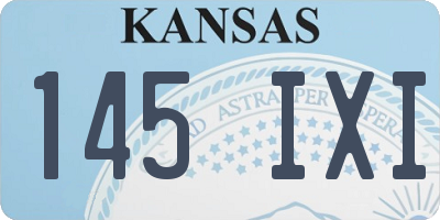 KS license plate 145IXI