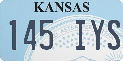 KS license plate 145IYS