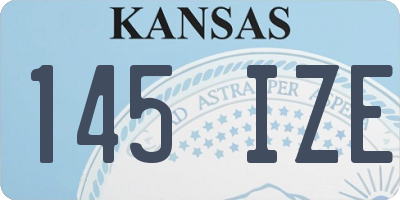 KS license plate 145IZE