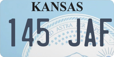 KS license plate 145JAF
