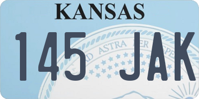 KS license plate 145JAK