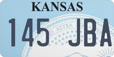 KS license plate 145JBA