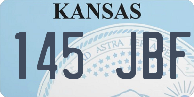 KS license plate 145JBF