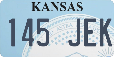 KS license plate 145JEK