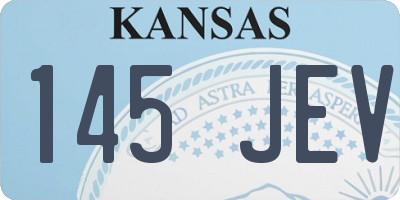 KS license plate 145JEV