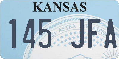 KS license plate 145JFA