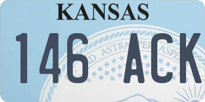 KS license plate 146ACK