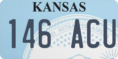 KS license plate 146ACU