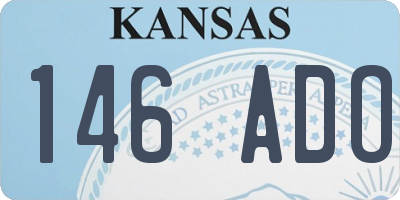 KS license plate 146ADO