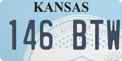 KS license plate 146BTW