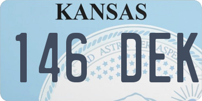 KS license plate 146DEK
