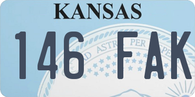 KS license plate 146FAK