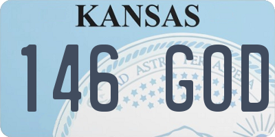 KS license plate 146GOD