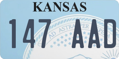 KS license plate 147AAD