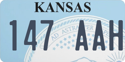 KS license plate 147AAH