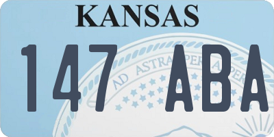 KS license plate 147ABA