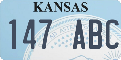 KS license plate 147ABC