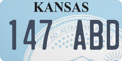 KS license plate 147ABD