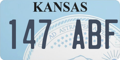 KS license plate 147ABF