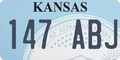 KS license plate 147ABJ
