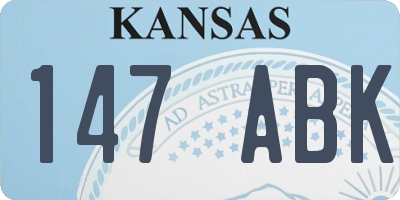 KS license plate 147ABK