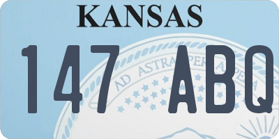 KS license plate 147ABQ