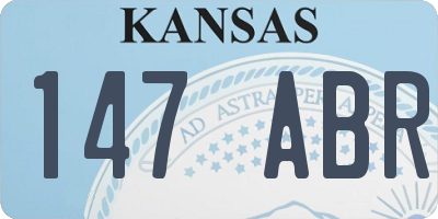 KS license plate 147ABR