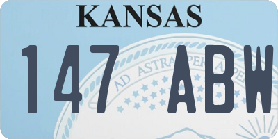 KS license plate 147ABW