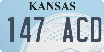 KS license plate 147ACD