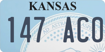 KS license plate 147ACO