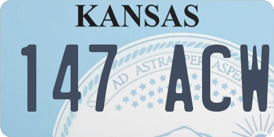 KS license plate 147ACW