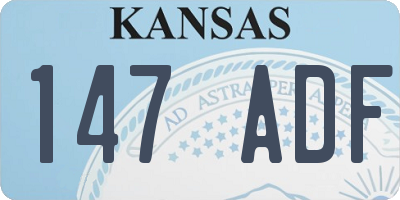 KS license plate 147ADF