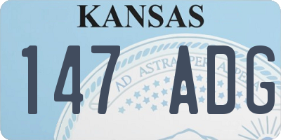 KS license plate 147ADG