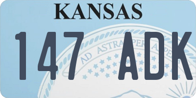 KS license plate 147ADK