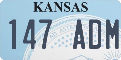 KS license plate 147ADM