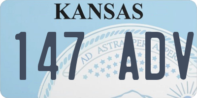 KS license plate 147ADV