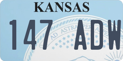 KS license plate 147ADW