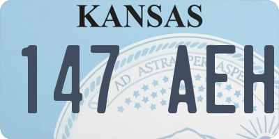 KS license plate 147AEH