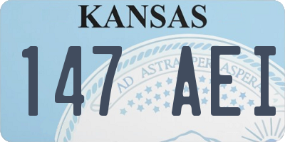 KS license plate 147AEI