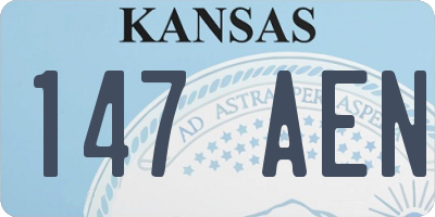 KS license plate 147AEN