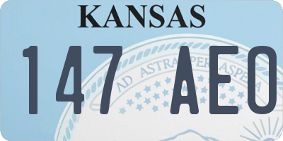 KS license plate 147AEO