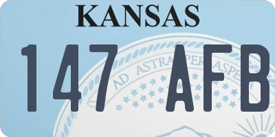 KS license plate 147AFB